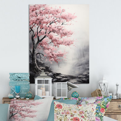 Décoration murale florale en métal «Pink Forest Whispering Breeze II»