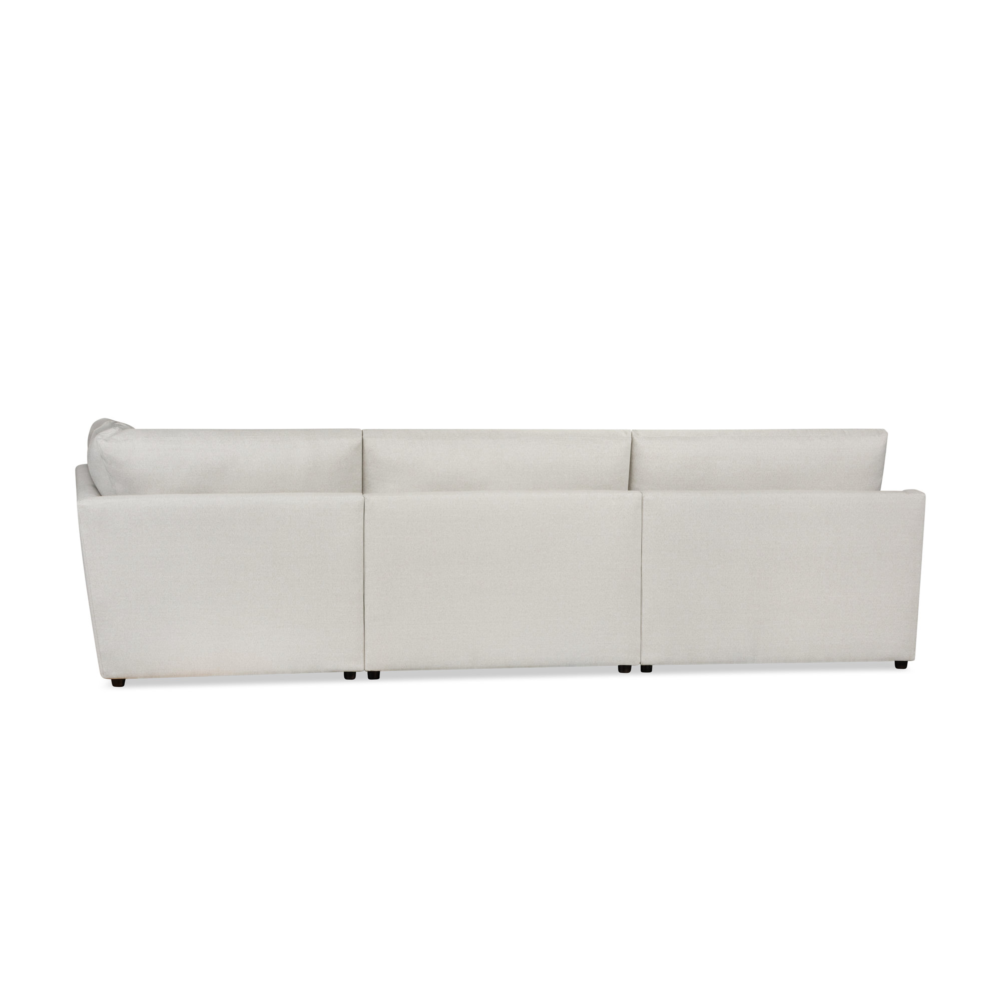 Essex 5 Pieces Upholstered Modular Sectional, Macarena Light Gray Basketweave Fabric