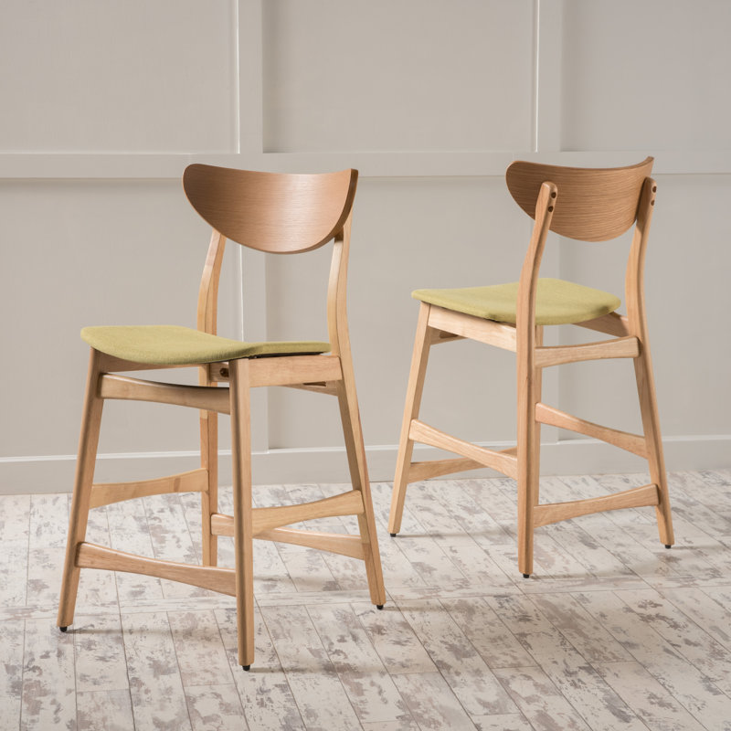 Tabouret de comptoir 24 po Fitz, Thé vert, Chêne