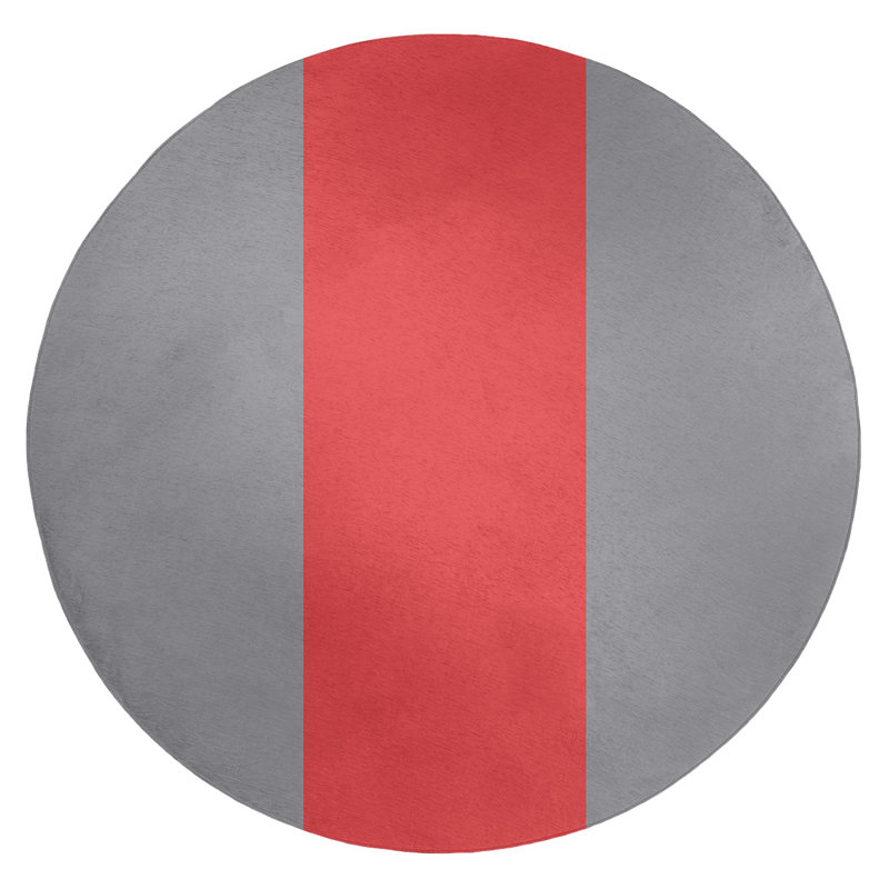 Tapis gris à rayures national hockey, Rond 5 pi