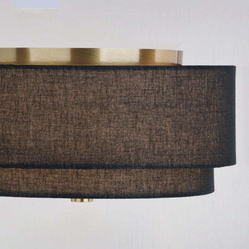  Michellemarie Mid-Century Modern Drum Semi Flush Mount Ceiling Light, 6.75" H x 13" W x 13" D