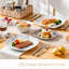 Plates and Bowls Sets, Porcelain Dinnerware Sets for 4, 12 PCS Dish Set
