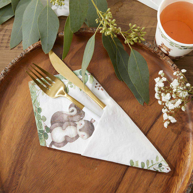 Ensemble de 30 serviettes en papier Woodland Baby