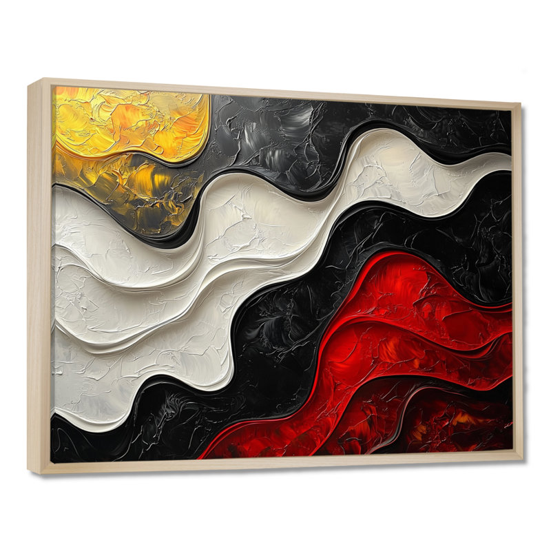 Westrick - Abstract Canvas Art Print, H 34 po x l 44 po, Cadre flottant, Naturel