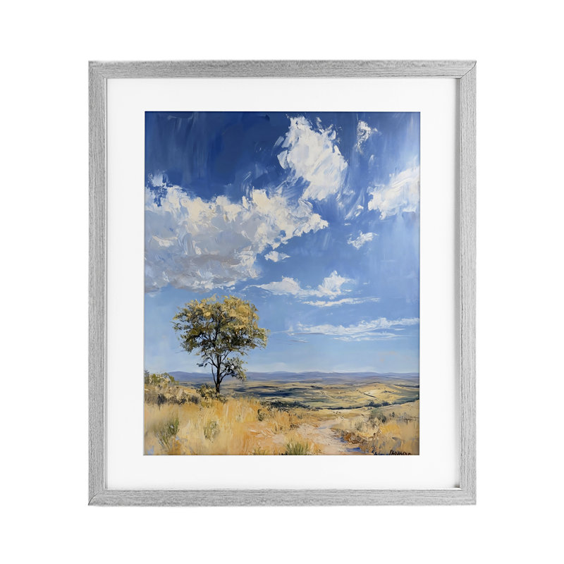 «Vast Landscape Splendor», reproduction encadrée sous verre, conception de Franklyn Gregory, Cadre de ferme gris
