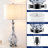 Darrius 27.5" Blue Glass Table Lamp with USB Type-C Ports and Built-in Outlet