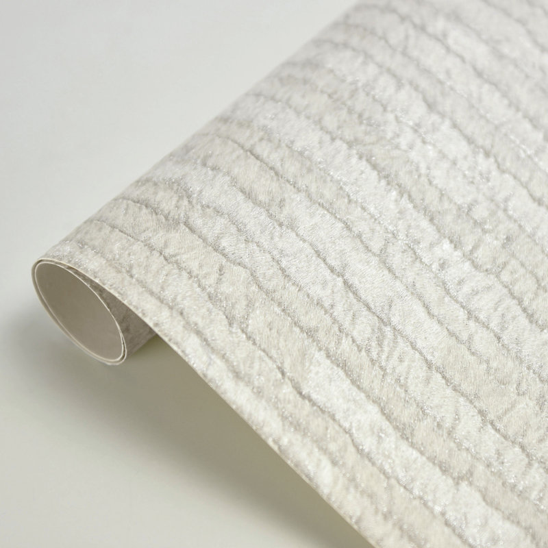 Rouleau de papier peint texturé L 33 pi x l 21 po Selvaggia, Blanc / blanc cassé