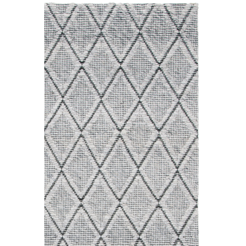 Marbella Hand Woven Wool And Cotton With Latex Geometric Rug, Square 6'
