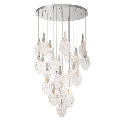 Jateo, Chandelier, 33-Light, 40", Polished Nickel, Clear Glass
