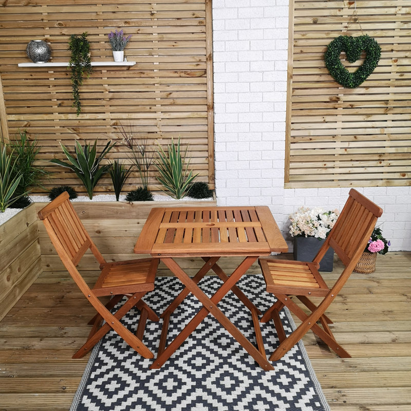 Caziyah Rectangular 3 - Piece 2 - Person 75Cm L Outdoor Table Set