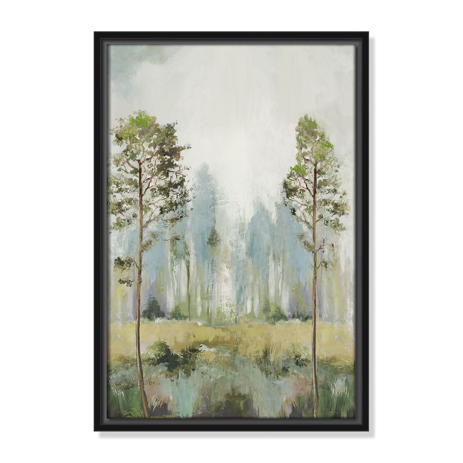Teton "Tall Green Trees II" Print by Allison Pearce, 19.5" H x 13.5" W, Black