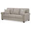 Canapé Gael, polyester gris beige, garniture cloutée brun foncé 87 po