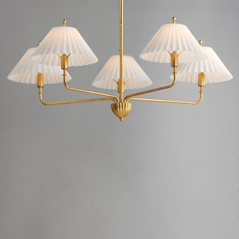 Lustre classique / traditionnel en acier à 5 lumières à intensité variable Gazania
