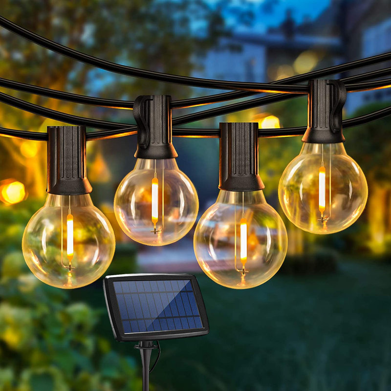 25Ft 25 + 2 LED G40 Outdoor Super Solar Power Patio String Lights
