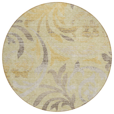 Washable Floral Indoor / Outdoor Rug