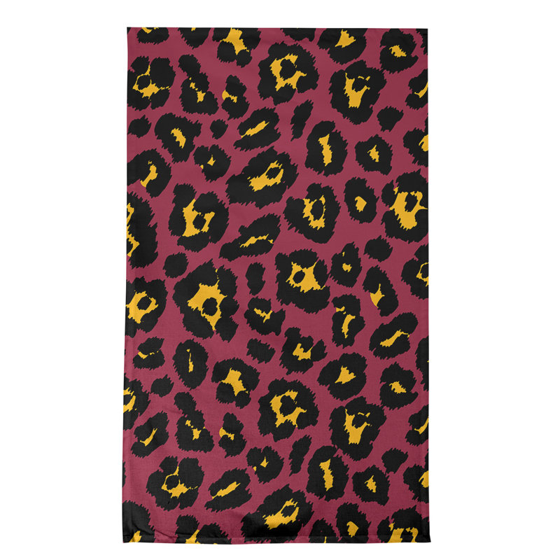 Tea Towel Kitchen Towel, Polyester, Red/Black/Yellow