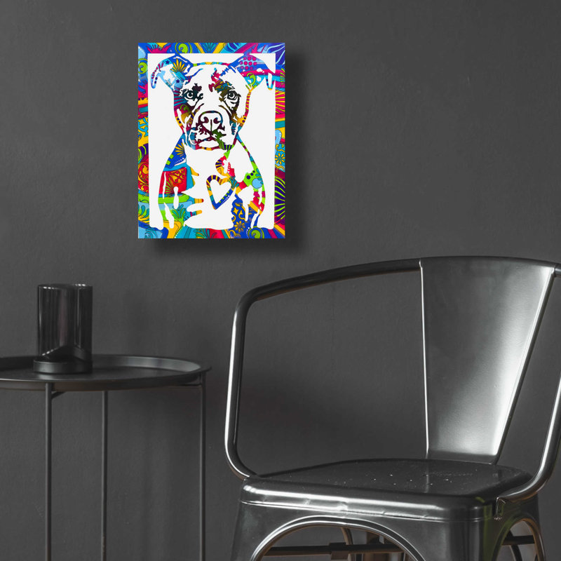 «Heart Pittie» par Dean Russo, H 16 po x l 12 po x P 0,13 po