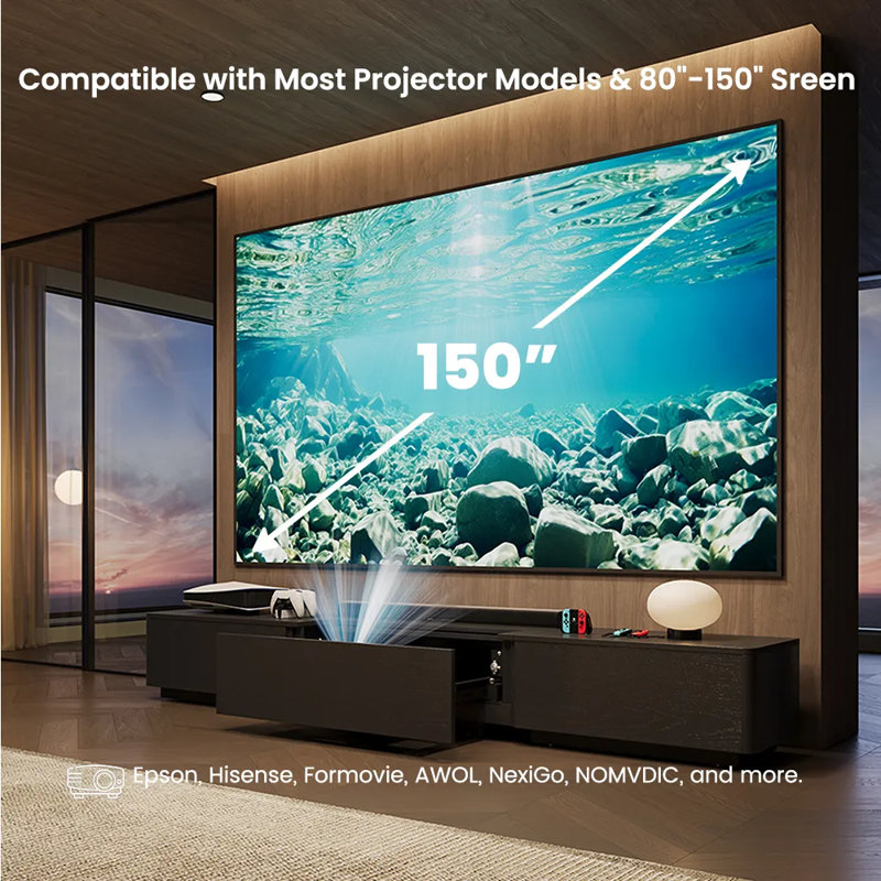 Meuble télé 126 po Walunt, H 13,4 po x L 102,3 po x l 16,9 po, Noir