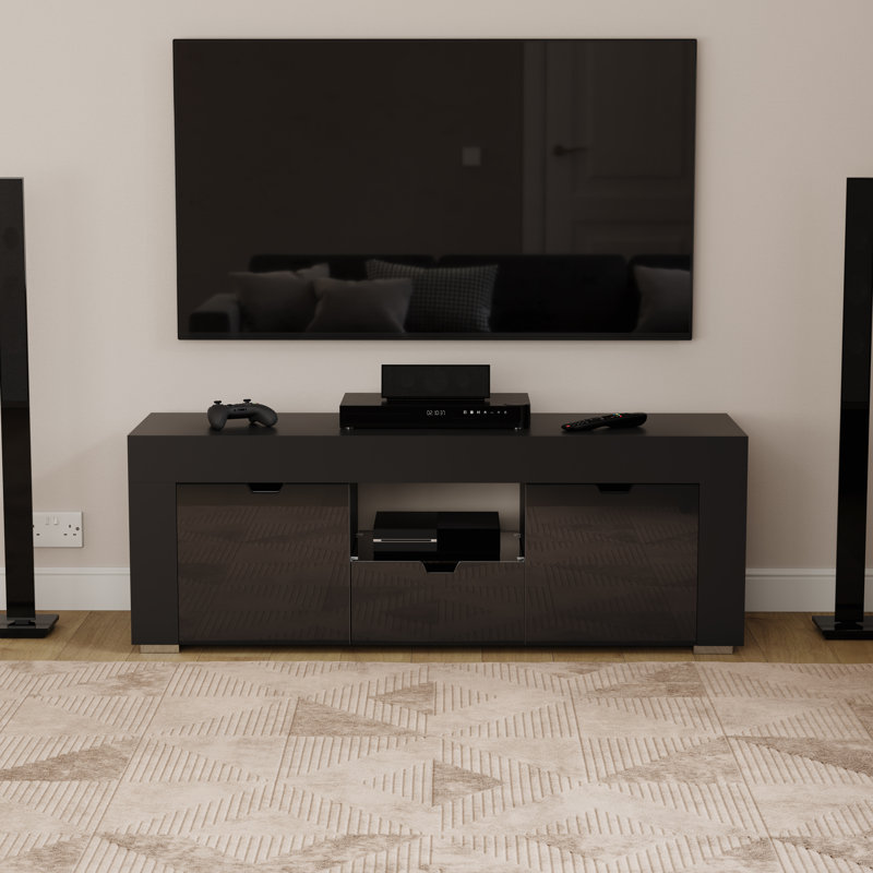 Dayam Unfinished TV Stand for TVs up to 60", Black