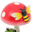 Ensemble de 2 sculptures grenouille et champignon en métal 15,3 po faites à la main, vert éclatant dégradé (ensemble de 2)
