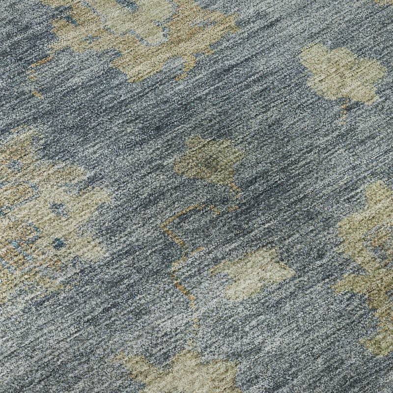 Tapis lavable à la machine de qualité supérieure Mayfield AMF2305, Bleu, Tapis de couloir 2 pi 3 po x 7 pi 6 po