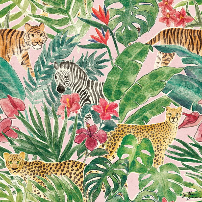 Jungle Vibes Step 01B by Janelle Penner - Wrapped Canvas Painting, 51cm H x 51cm W