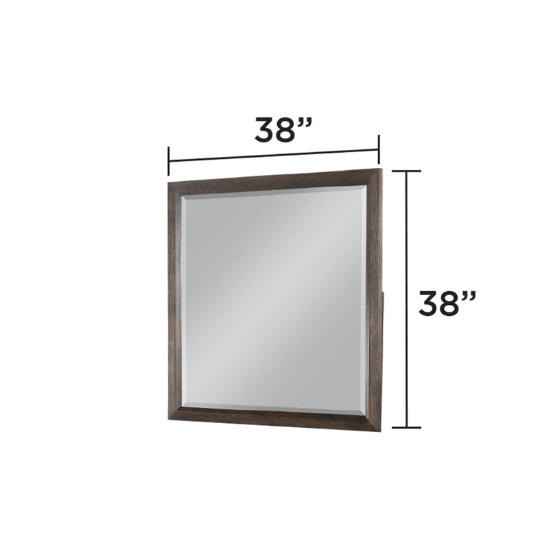 Ensemble de chambre à coucher Adryan, Grand lit, Brun, 4 Pcs: Bed, Dresser, Nightstand, Mirror