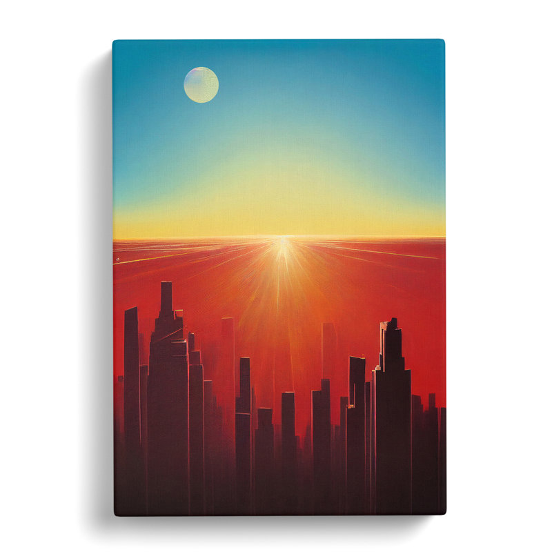 Beauteous City Skyline Abstract - Wall Art, Wrapped Canvas, 50cm H x 35cm W, No Matte