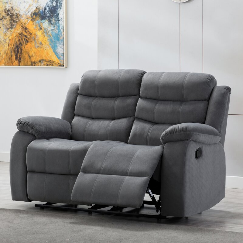 Red Barrel Studio® Kingstowne 59'' Upholstered Reclining Loveseat ...