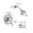 Chrome Finish Bathroom Shower Faucet Set with Tub Spout, 5-Spray Rain Shower Head & Pressure Balance Valve-123284508