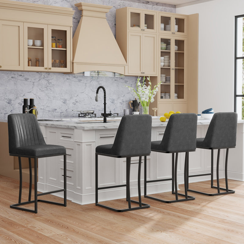 Irvona 24.8'' Counter Stool, Gray PU