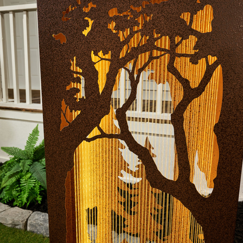 Forest Hollow Carved Fountain with LEDS