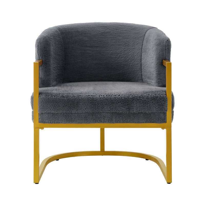 Chaise d'appoint rembourrée Ophelis, Gris