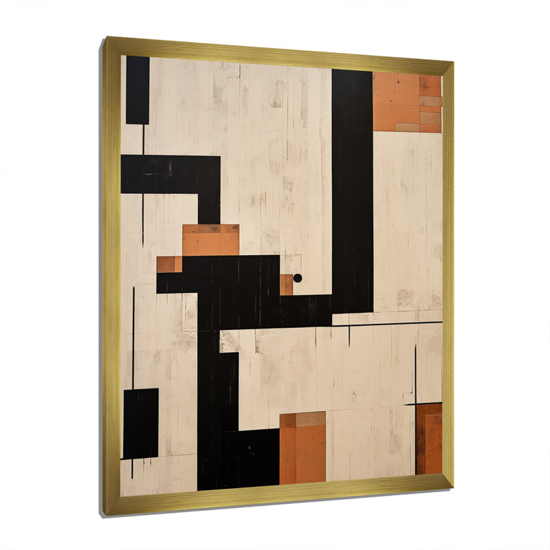 Nouvel ordre élémentaire noir blanc minimalisme I - art mural moderne sur toile géométrique, H 32 po x l 24 po x P 1 po