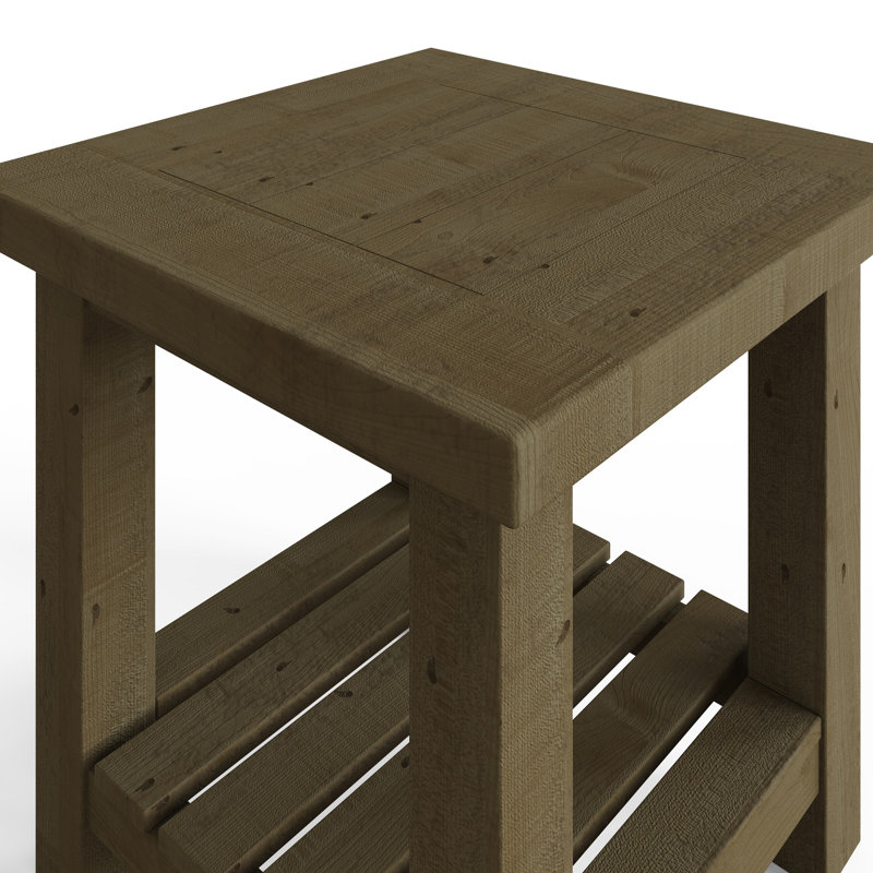 Almerton Side Lamp End Table – Solid Reclaimed Natural Pine