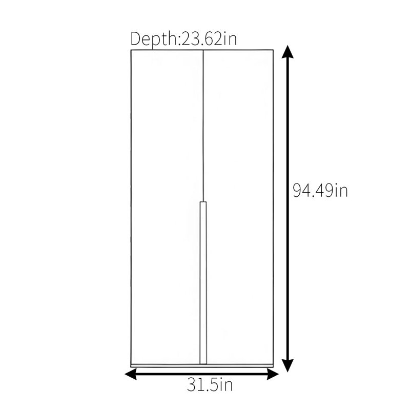 Armoire classique de couleur noyer simple, H 94,49 po x l 31,5 po x P 23,62 po