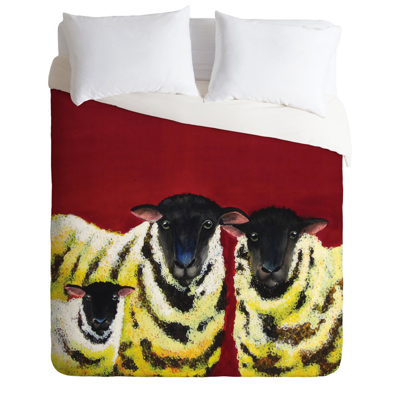 Ensemble de housse de couette Sheep, Housse de couette simple / simple TG et 1 taie dé