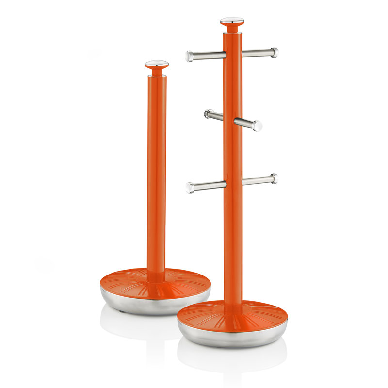 Retro Steel Mug Tree, Orange