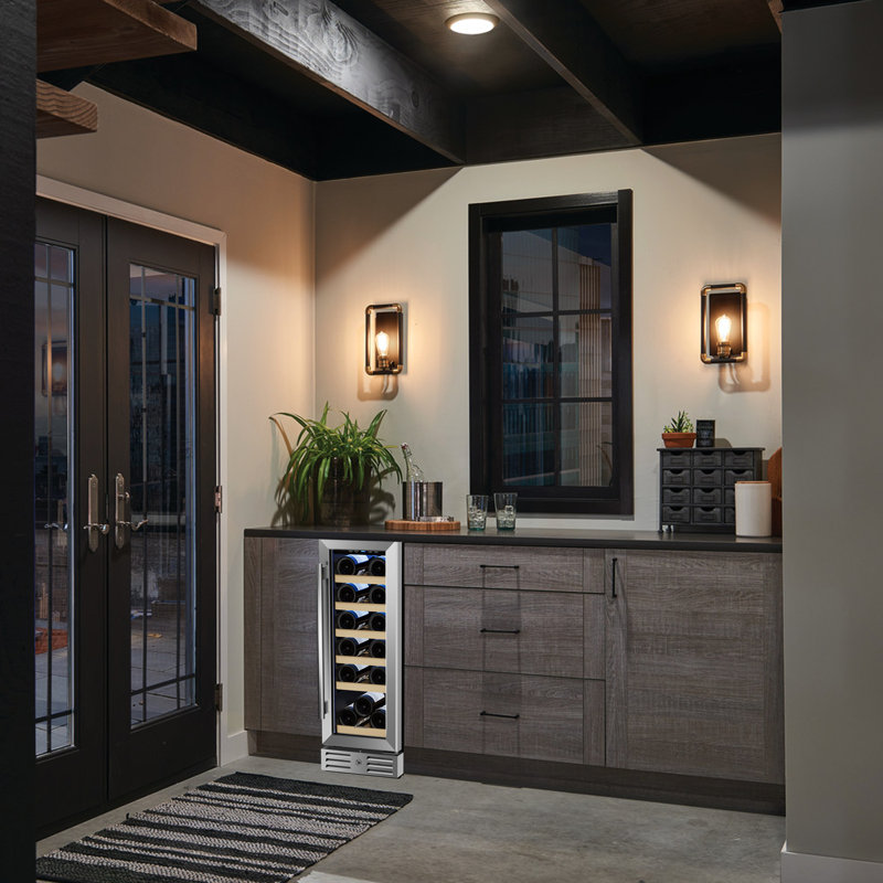 Kalamera Single Zone 11.6'' 18 Bottle Wine Refrigerator with Reversible Door