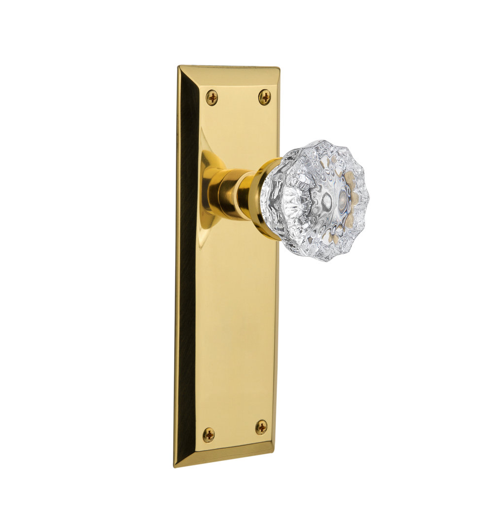 New York Plate with Crystal Door Knob Nostalgic Warehouse