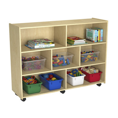 Mobile 7 Compartment Shelving Unit with Locking Casters -  Childcraft, 1558441