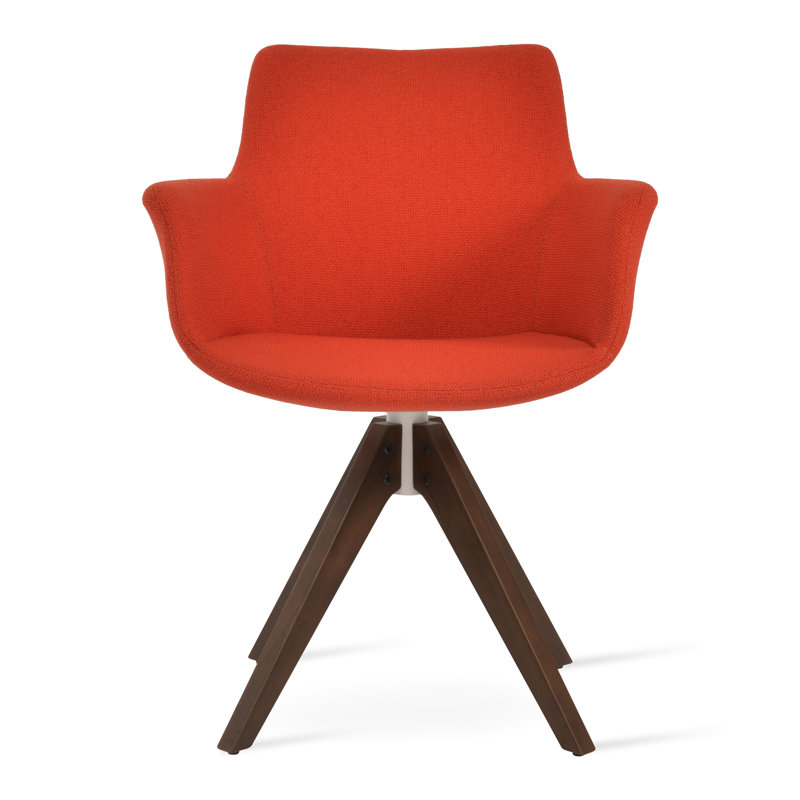 Fauteuil Bottega, Orange, Noyer