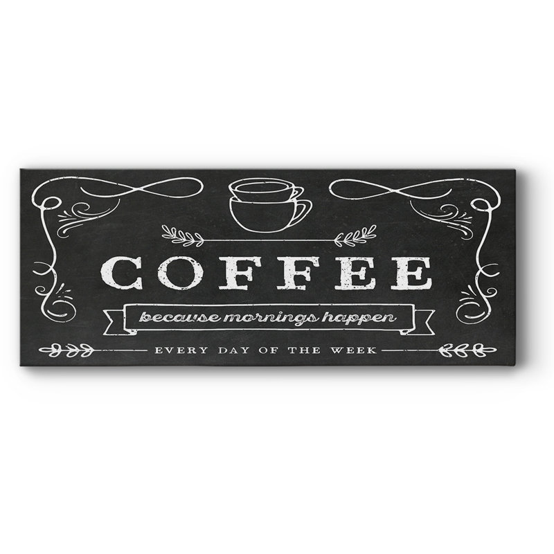 Café au quotidien, H 20 po x l 50 po x P 1,5 po