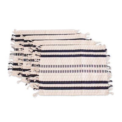 Ensemble de 4 napperons en coton Novica