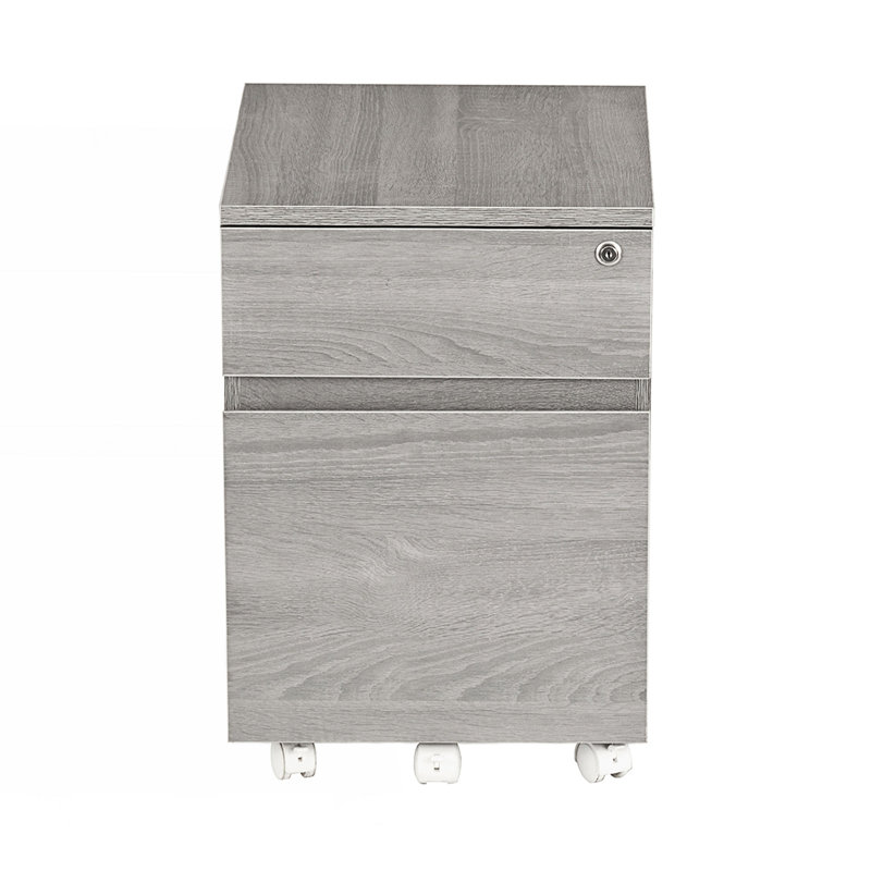 Mobili Rolling Two Drawer Filing Cabinet With Lock And Storage