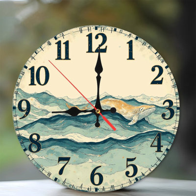 Horloge murale Whale Wave