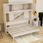 Lit escamotable double en bois avec armoires supérieures, conception pliable-945610500-945610501