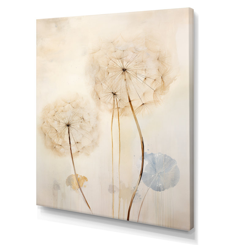 Dandelion Mute Tone IV sur toile, H 20 po x l 12 po x P 1 po, Toile tendue