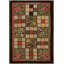 Small Scatter Size Antique Geometric Checkered Floral Pattern American Hooked Folk Art Rug