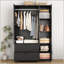 Armoire 4 portes en bois avec miroir, éclairage DEL et tablettes réglables pour des solutions de rangement modernes-1066130464